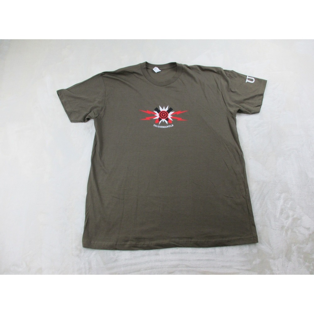 VINTAGE U2 Shirt Mens Extra Large Green Dismantle AN Atomic Bomb 2005 Music‎